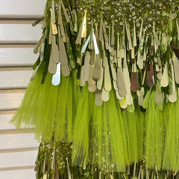 LIKE NEW Evening Gown statement couture neon green by Georges Hobeika - Picture 9 of 13